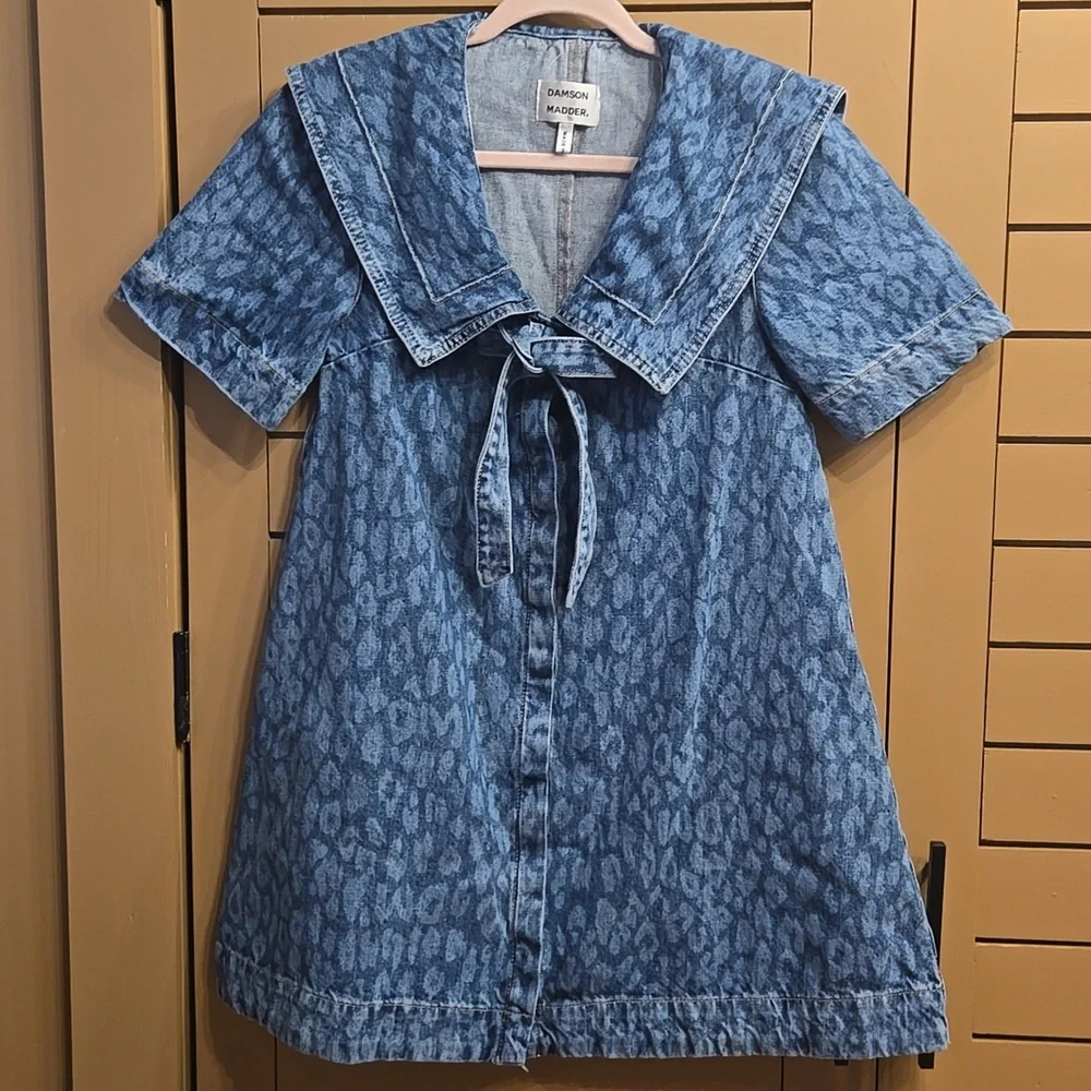 Damson Madder Goldie Denim Swing Mini Dress EU Size 6/ US 2 - Picture 4 of 10